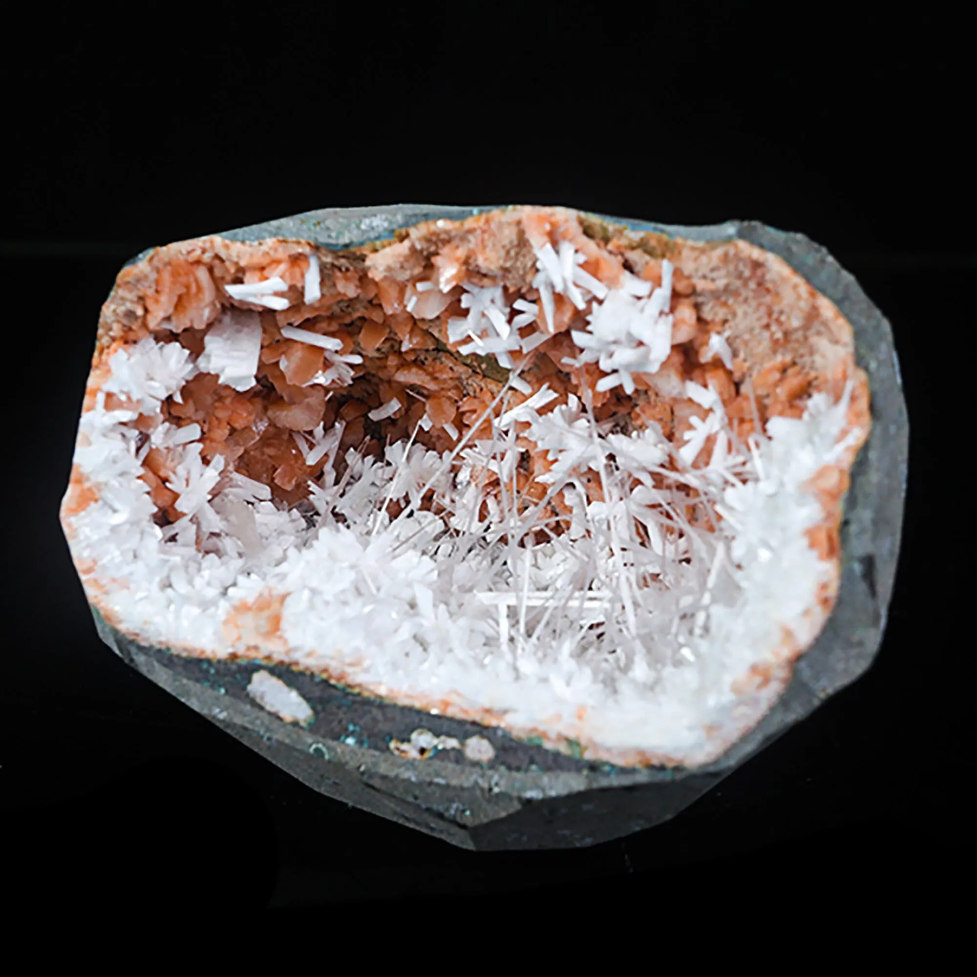 Scolecite with Laumontite in Heulandite Geode Natural Mineral Specimen - image 4