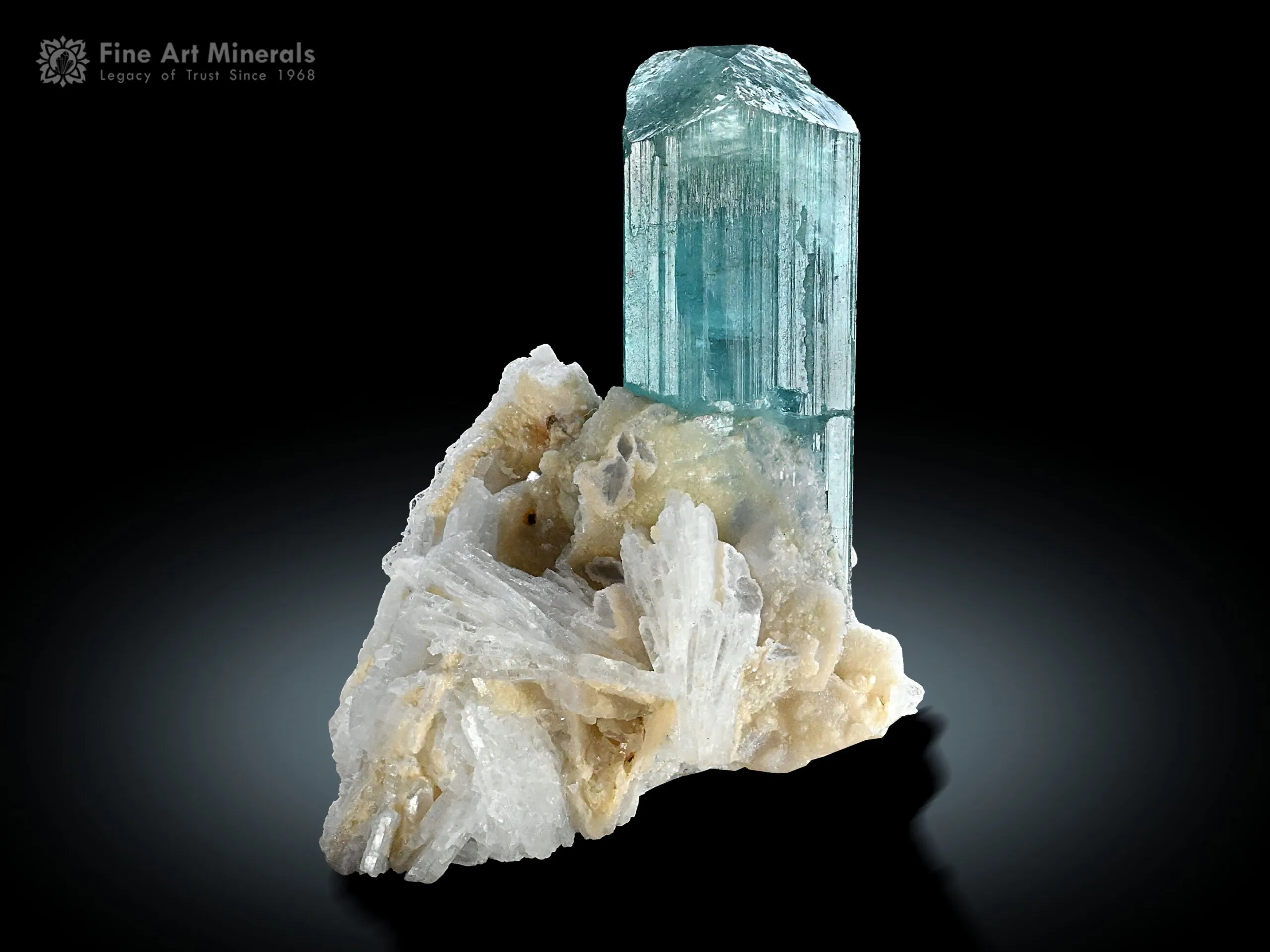 Sea foam Tourmaline with Cleavelandite from Afghanistan - image 2