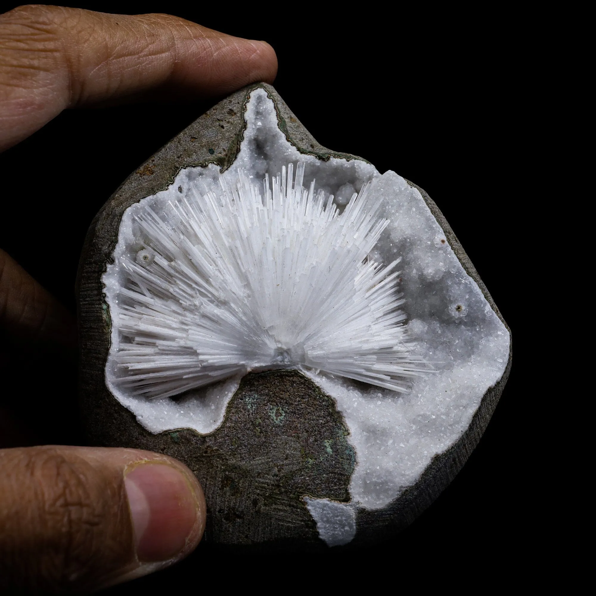 Selfstanding Scolecite Spray Geode With MM Quartz Natural Mineral Specimen - image 3