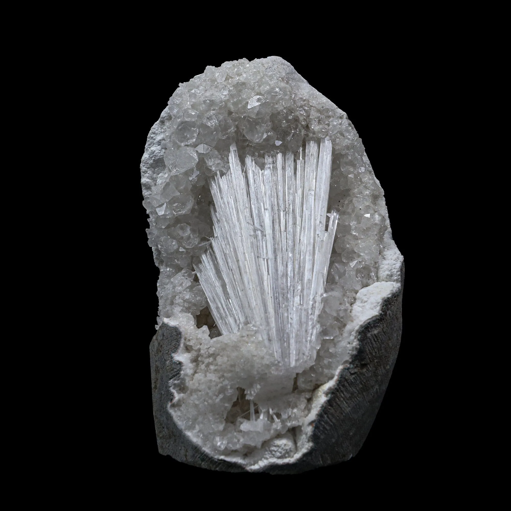 Selfstanding Scolecite Spray Geode With MM Quartz Natural Mineral Specimen - image 1