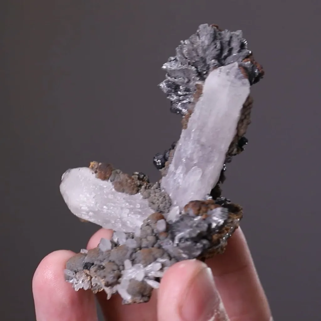 Semseyite on Quartz - image 2