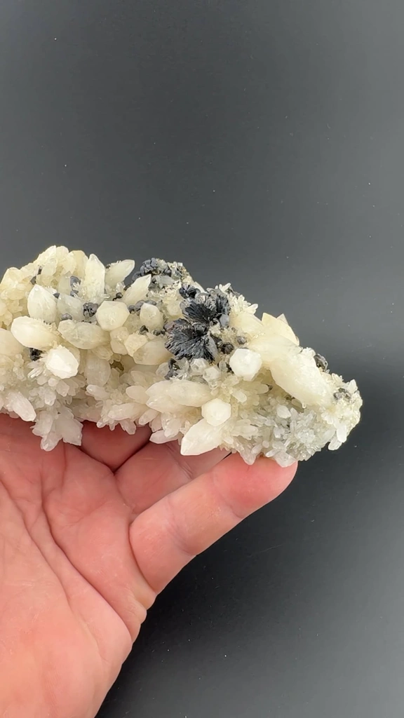 Semseyite with Galena, Quartz image