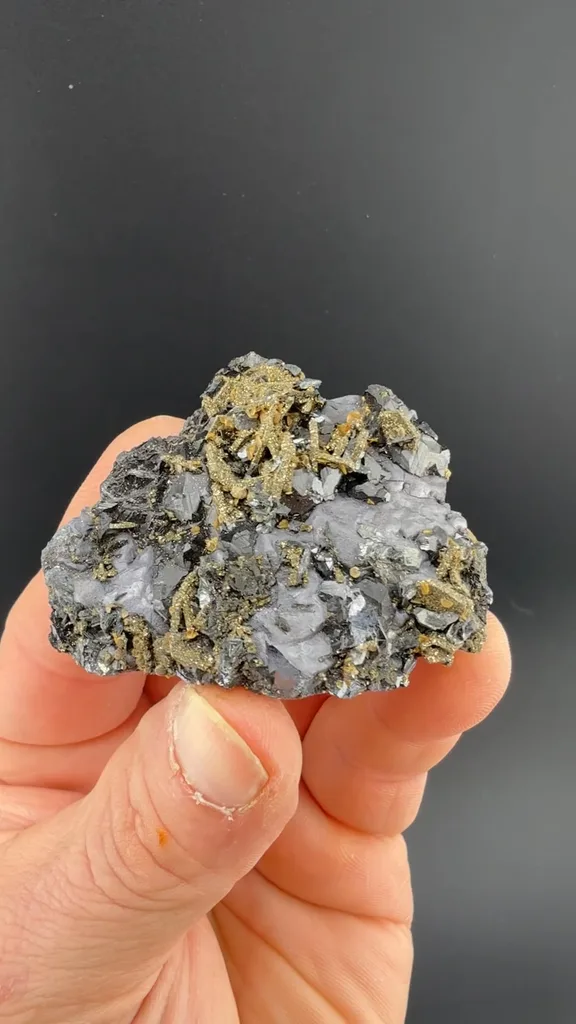 Semseyite with Pyrite after Pyrrhotite, Galena, Sphalerite - image 2
