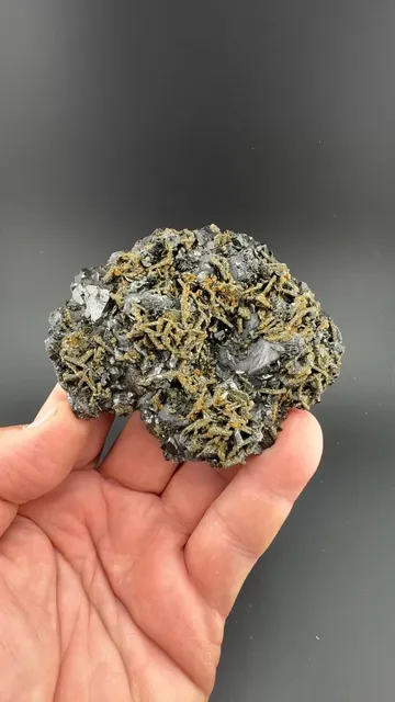 Semseyite with Pyrite after Pyrrhotite, Galena, Sphalerite