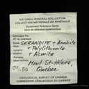 Serandite, Analcime, Polylithionite (Fl), Aegirine, and Unknown (Fl) - image 5