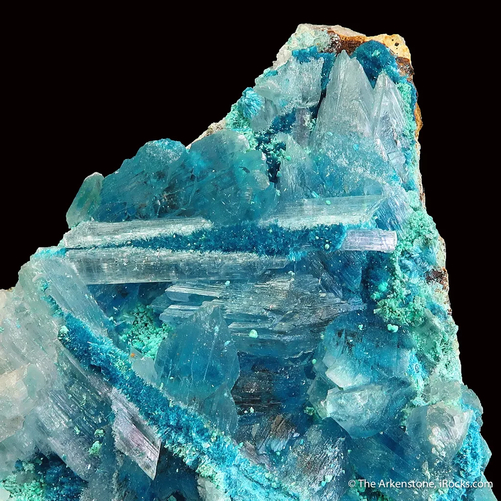 Serpierite & Serpierite inclusions in Gypsum - image 4