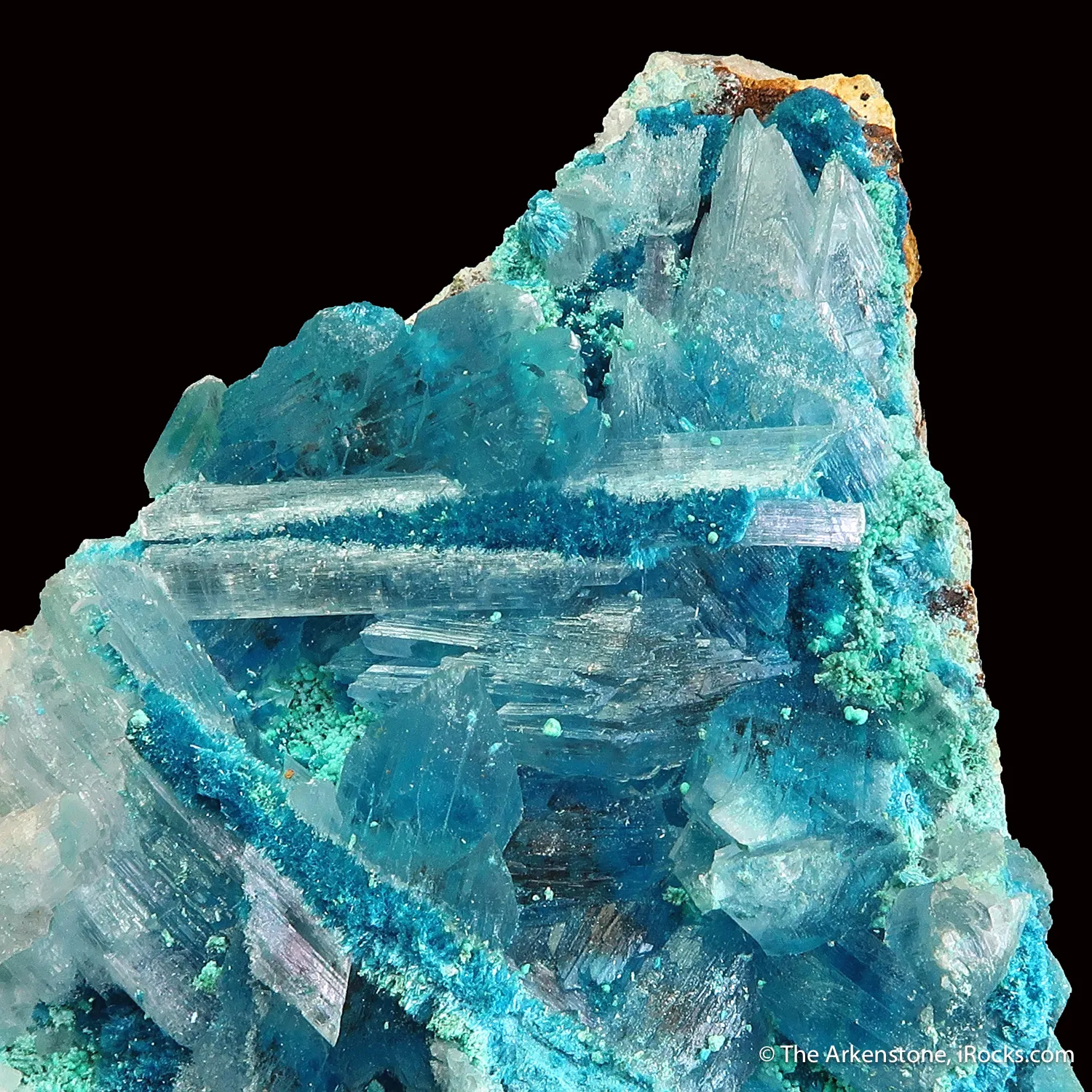 Serpierite & Serpierite inclusions in Gypsum - image 4