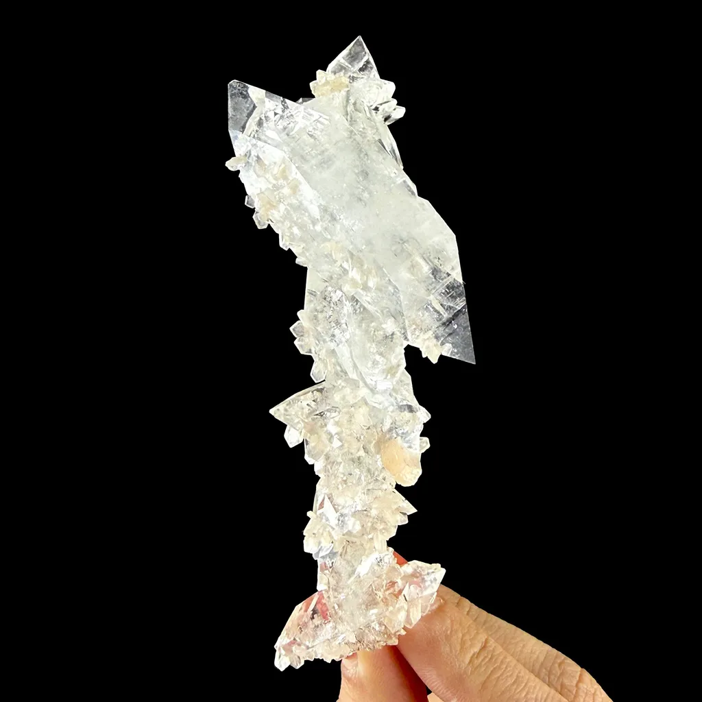 Sharp Terminated Apophyllite with Stilbite Cluster – Natural Zeolite Crystal Specimen | Clear Apophyllite Points, Collector Mineral Display image
