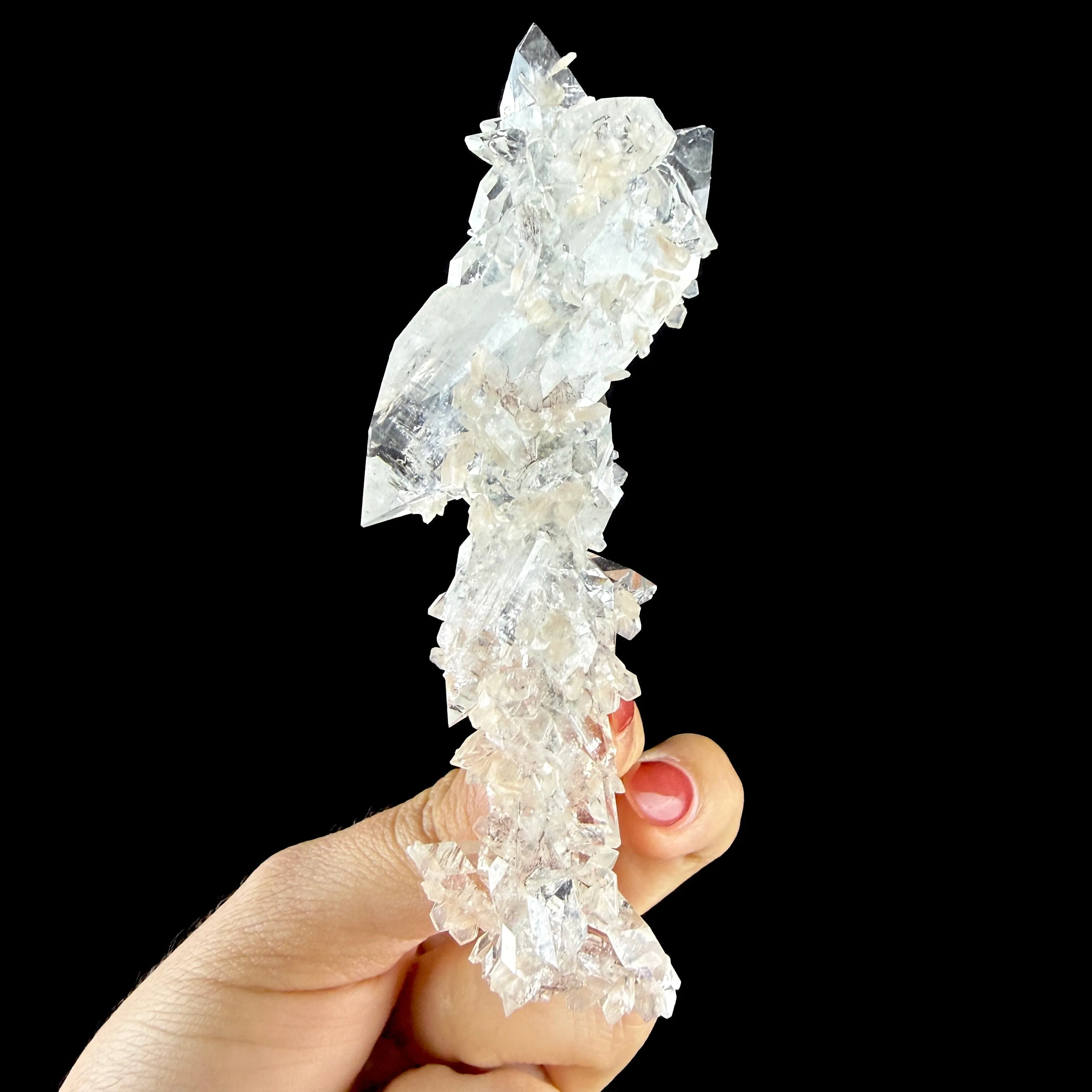 Sharp Terminated Apophyllite with Stilbite Cluster – Natural Zeolite Crystal Specimen | Clear Apophyllite Points, Collector Mineral Display - image 4