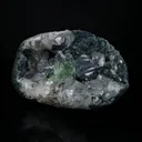 Sharp Terminated Green Apophyllite Cluster and Calcite on Shimmering Dark Green Chalcedony Matrix – Natural Indian Zeolite Mineral Specimen from Jalgaon, Maharashtra - image 3
