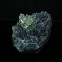 Sharp Terminated Green Apophyllite Cluster on Shimmering Dark Green Chalcedony Matrix – Natural Indian Zeolite Mineral Specimen from Jalgaon, Maharashtra - image 2