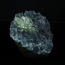 Sharp Terminated Green Apophyllite Cluster on Shimmering Dark Green Chalcedony Matrix – Natural Indian Zeolite Mineral Specimen from Jalgaon, Maharashtra - image 3