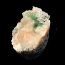 Sharp Terminated Green Apophyllite with Peach Stilbite on Chalcedony Matrix – Rare Zeolite Mineral from Jalgaon,India - image 3