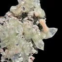 Sharply Terminated Green Apophyllite with Stilbite on Pink Chalcedony Matrix – Zeolite Mineral Specimen from Jalgaon - image 6