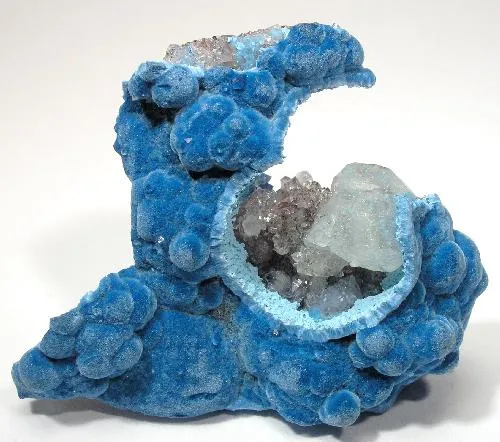 Shattuckite, Calcite image