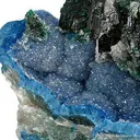 Shattuckite on Malachite on Shattuckite-Included Quartz - image 3