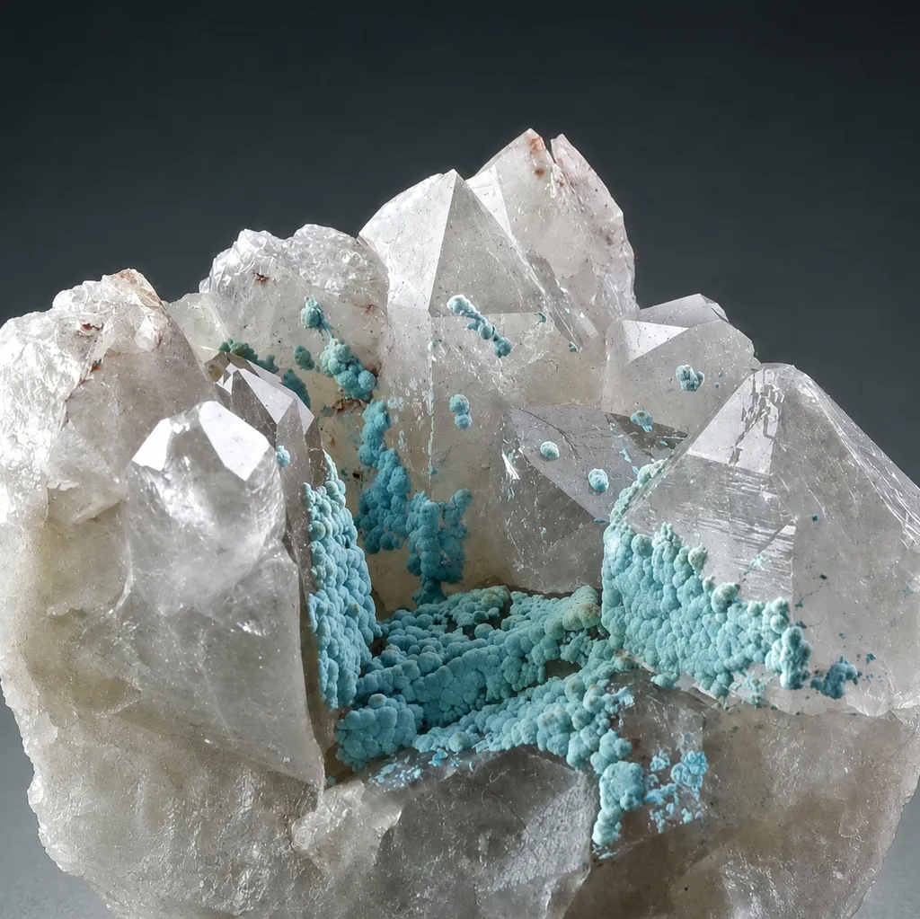 Shattuckite on Quartz - image 2