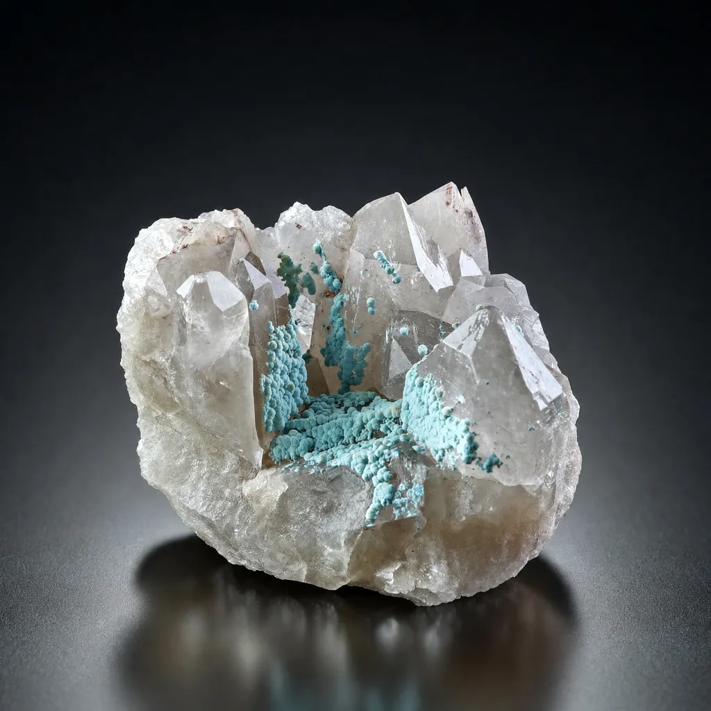 Shattuckite on Quartz - image 3