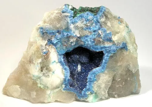 Shattuckite, Quartz, Malachite image