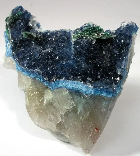 Shattuckite, Quartz, Malachite image