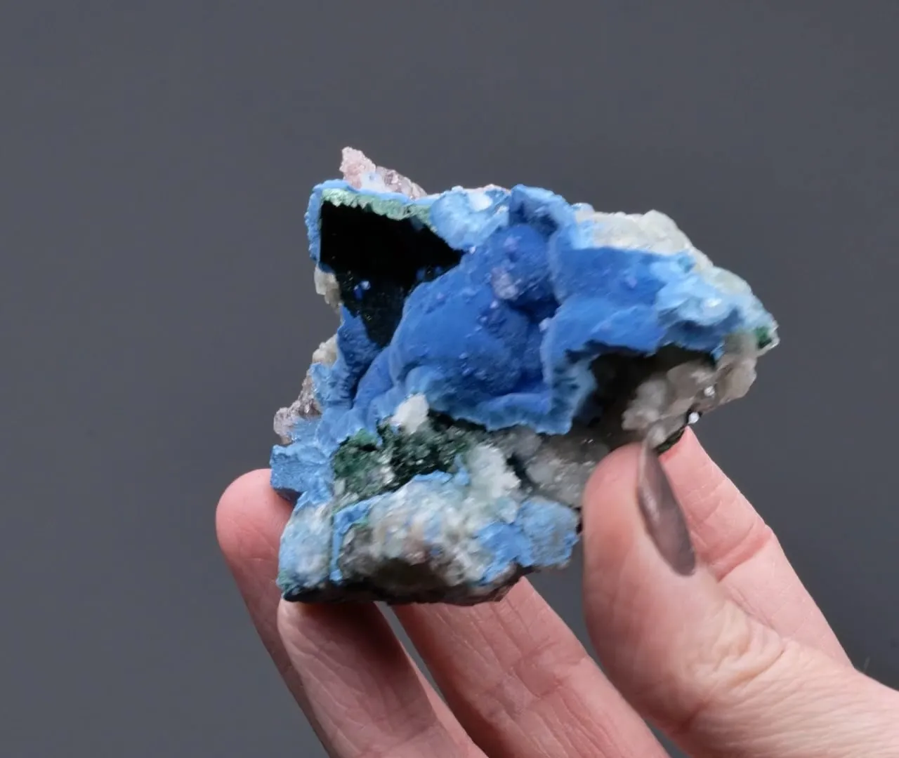 Shattuckite with Malachite and Quartz - image 2