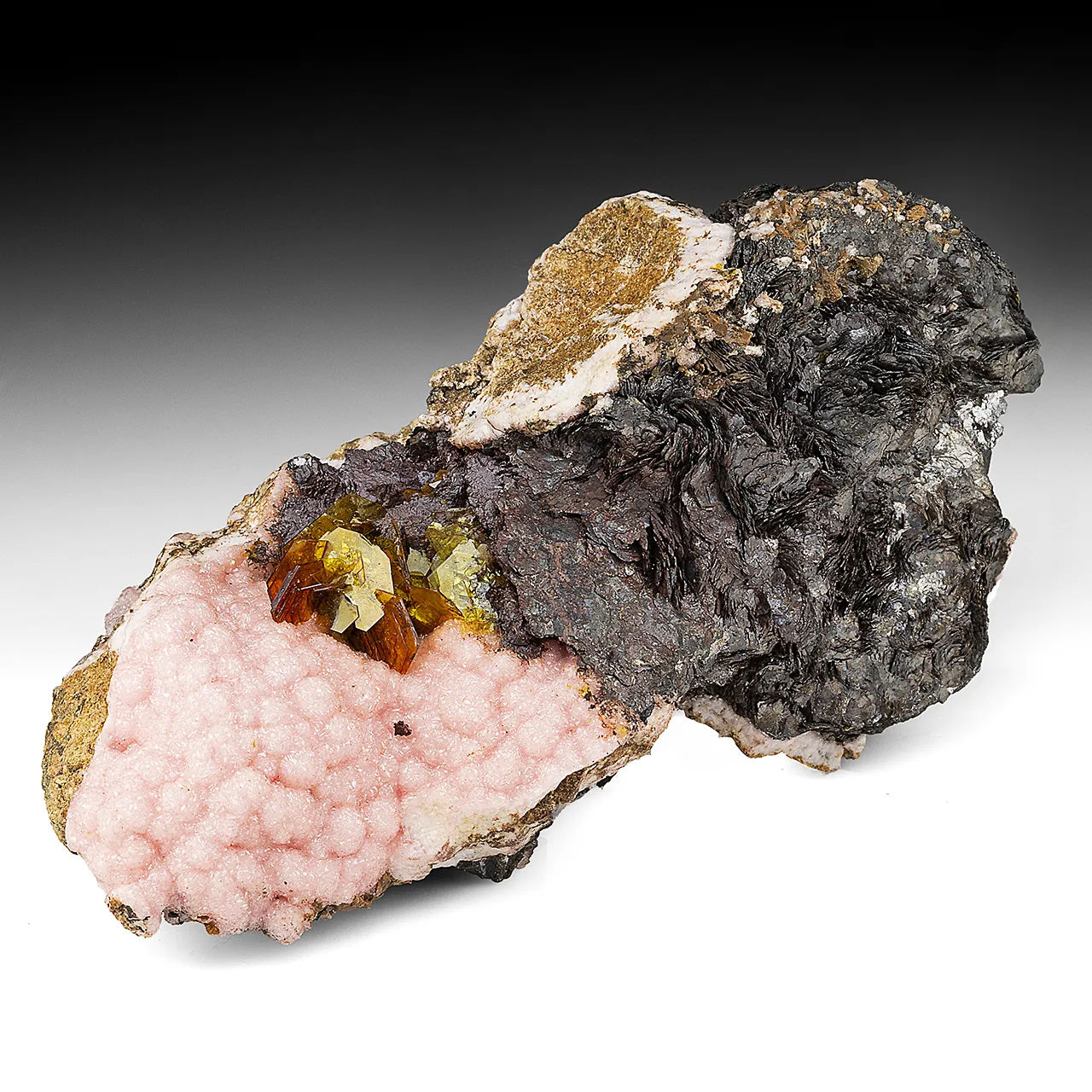 Shigaite with Rhodochrosite, Siderite - image 1