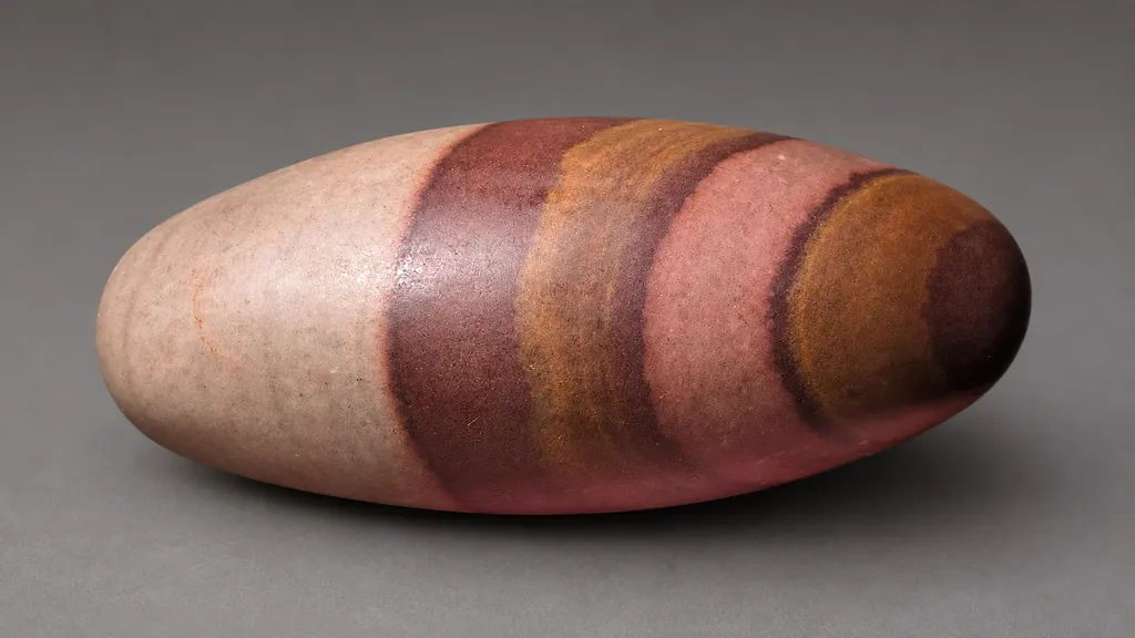 Shiva Lingam Stone; India, Narmada River image