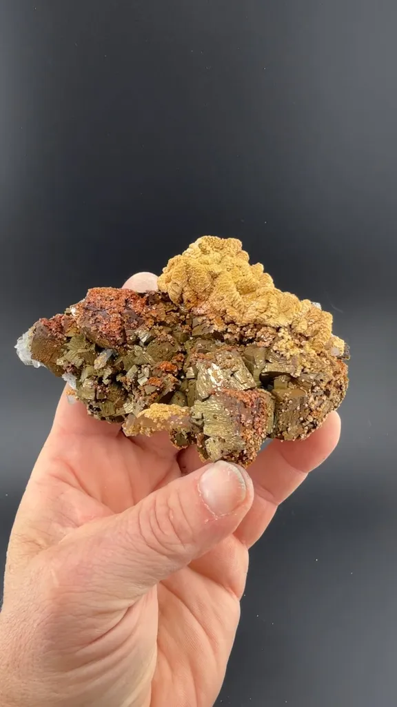 Siderite after Calcite with Pyrite image