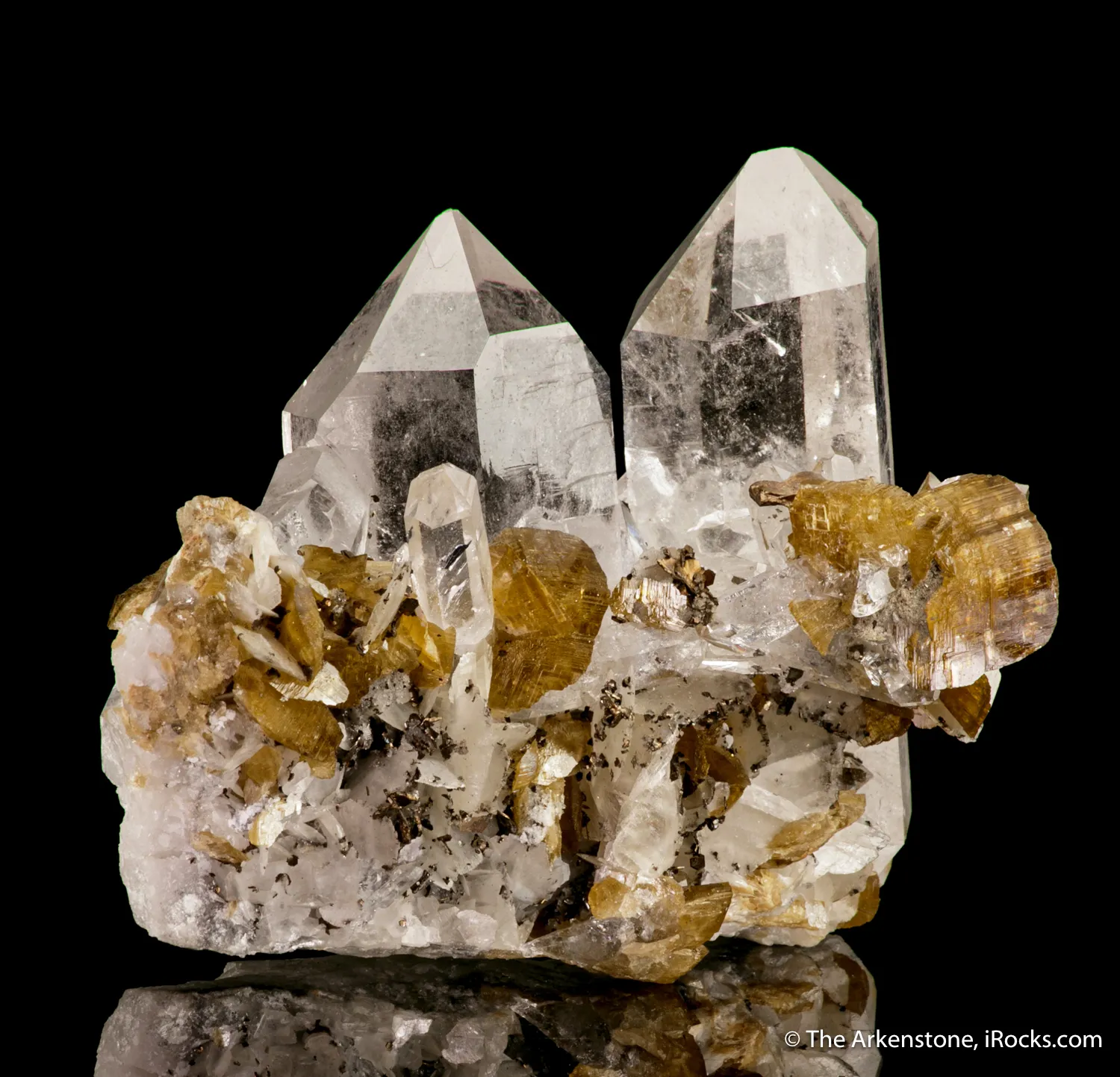Siderite on Quartz, with Cubanite & Pyrrhotite - image 1
