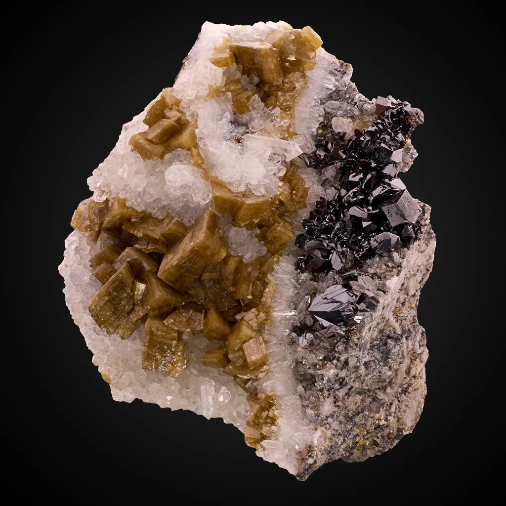 Siderite Sphalerite, Quartz image