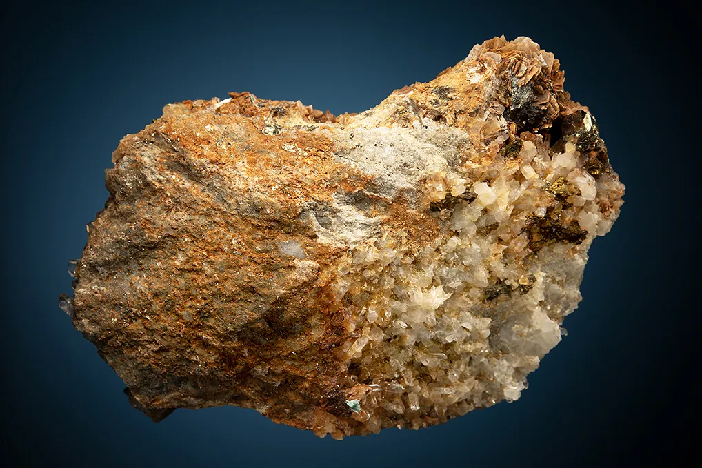 Siderite with Chalcopyrite on Quartz - image 3