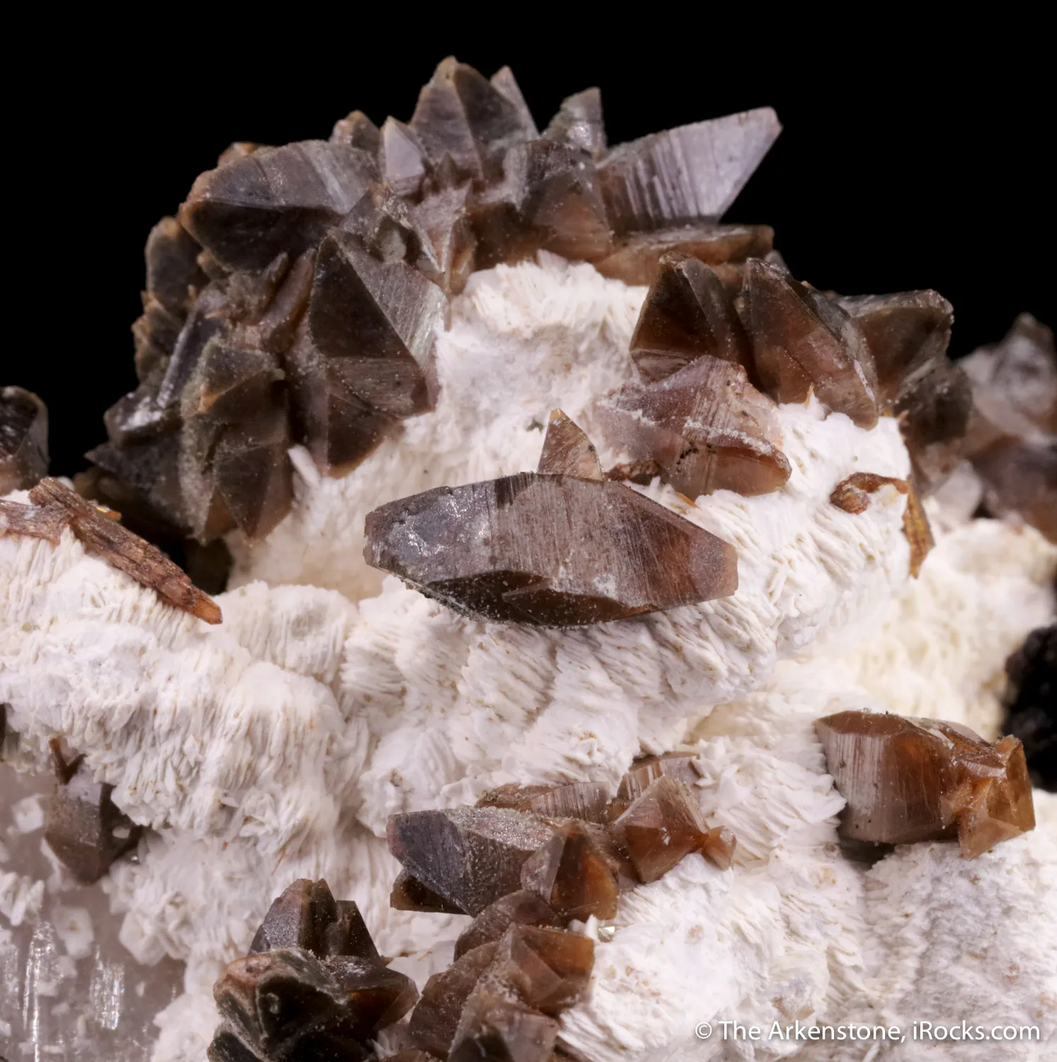 Siderite with Eosphorite on Albite - image 1