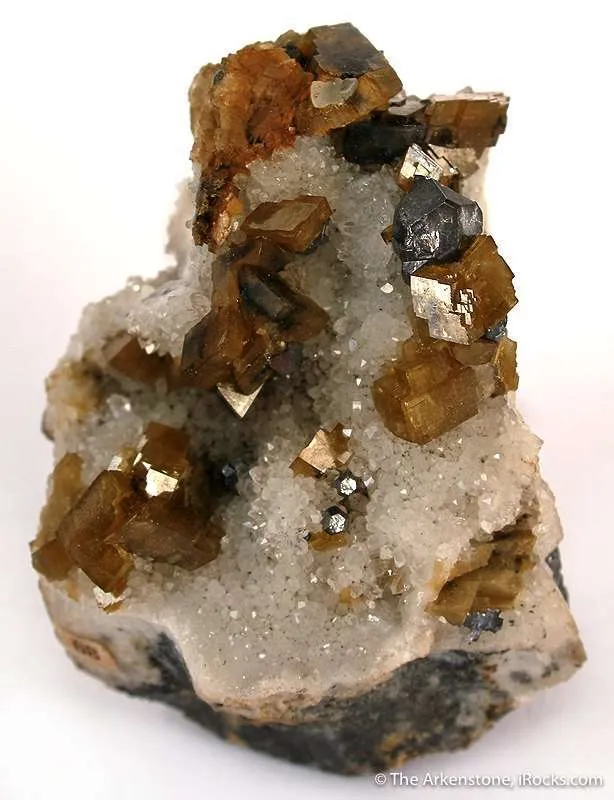 Siderite With Galena on Quartz - image 2