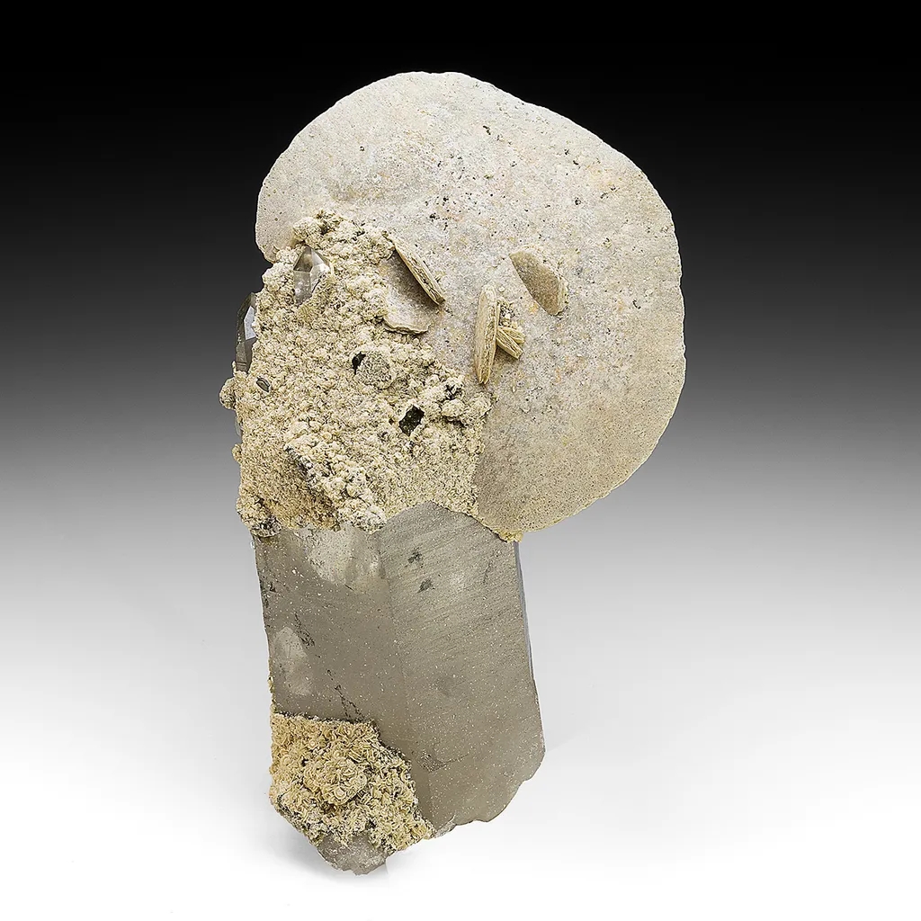 Siderite with Quartz, Ferberite inclusions image