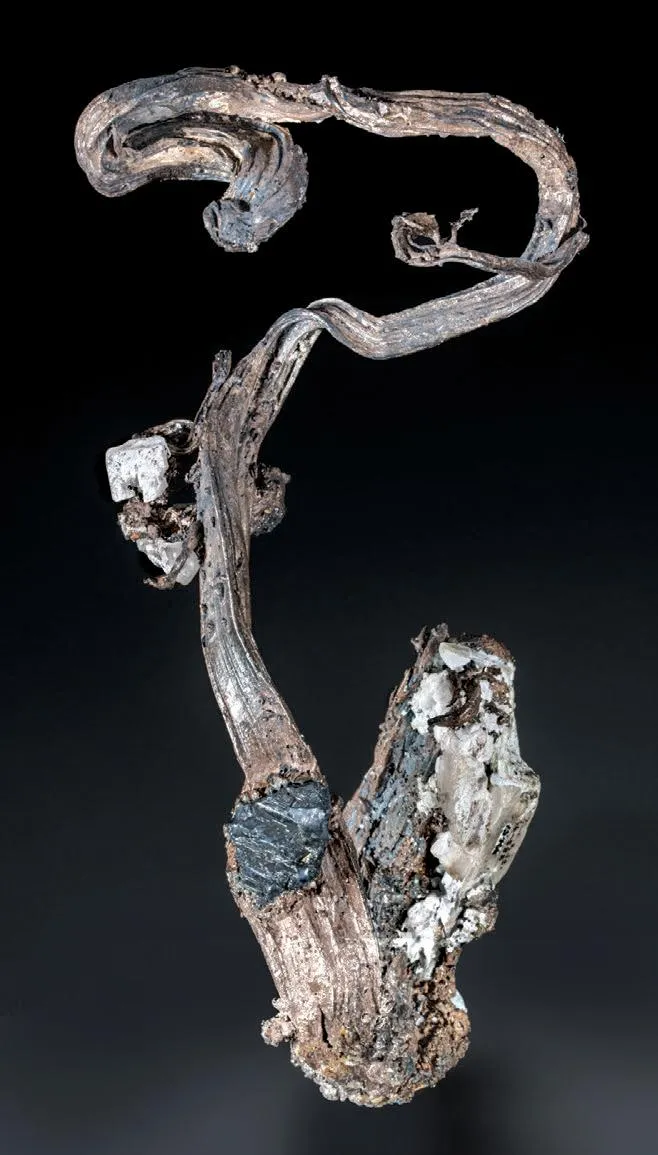 Silver, Acanthite, Calcite - image 1