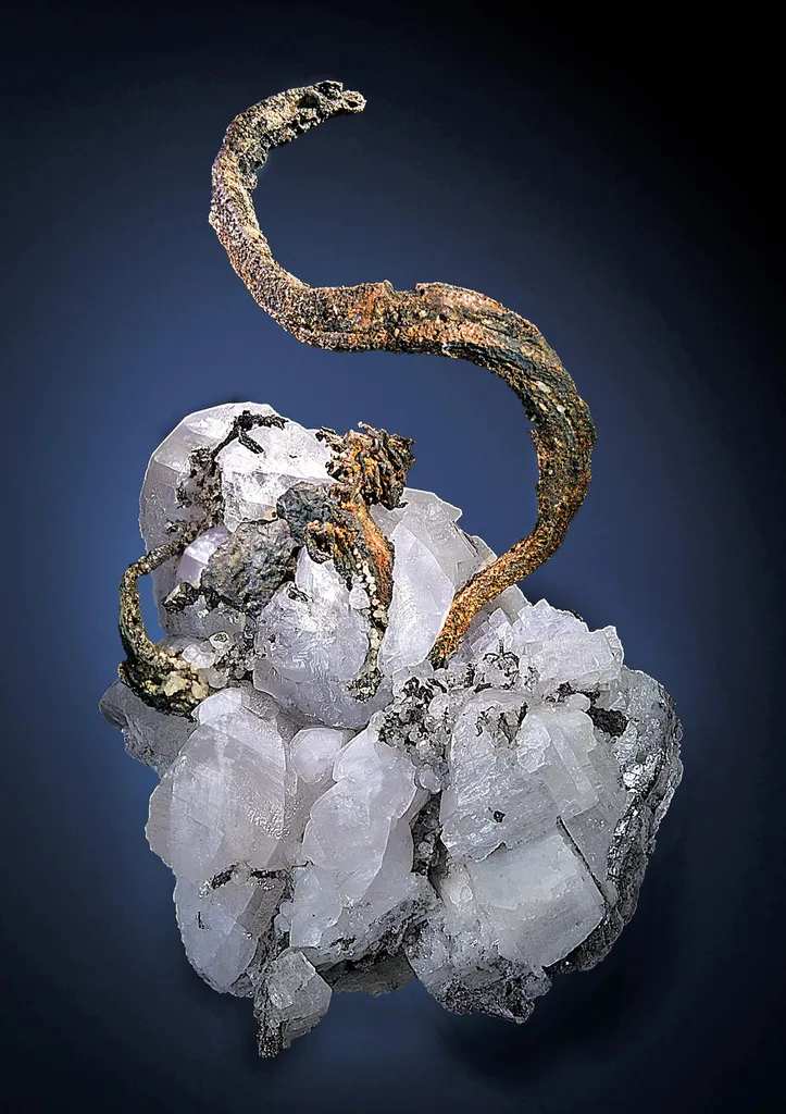 Silver, Acanthite, Calcite image