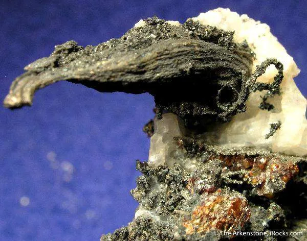 Silver in Calcite With Pyrite and Sphalerite ("The Bird") image