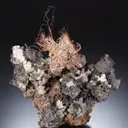 Silver on Acanthite with Calcite - image 3