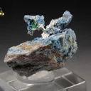 SILVER, PLANCHEITE, DIOPTASE from Republic of the Congo, Pool Department, Mindouli District, Mindouli - image 1