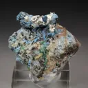 SILVER, PLANCHEITE, DIOPTASE from Republic of the Congo, Pool Department, Mindouli District, Mindouli - image 3