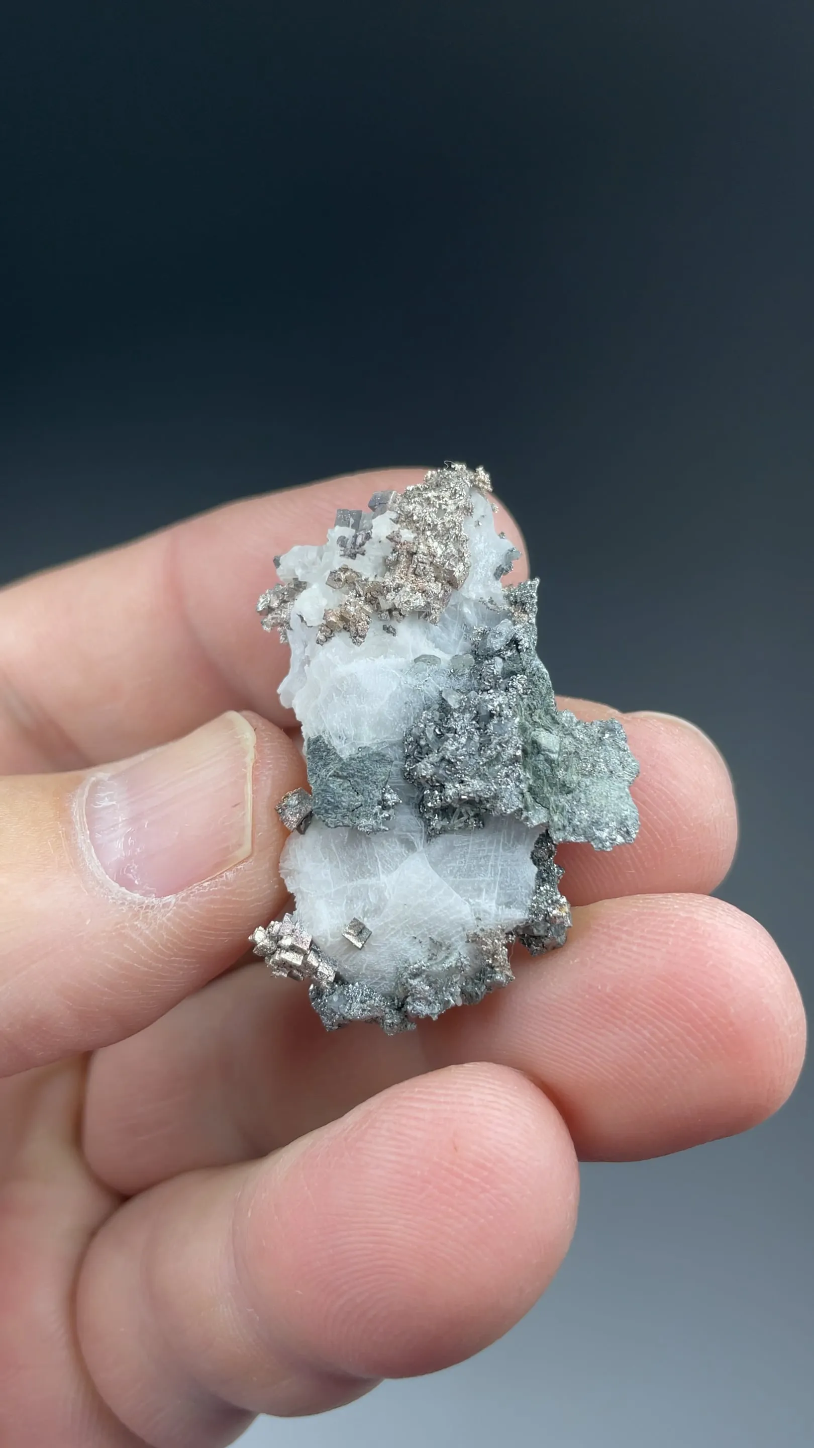 Silver with Lollingite, Calcite - image 2