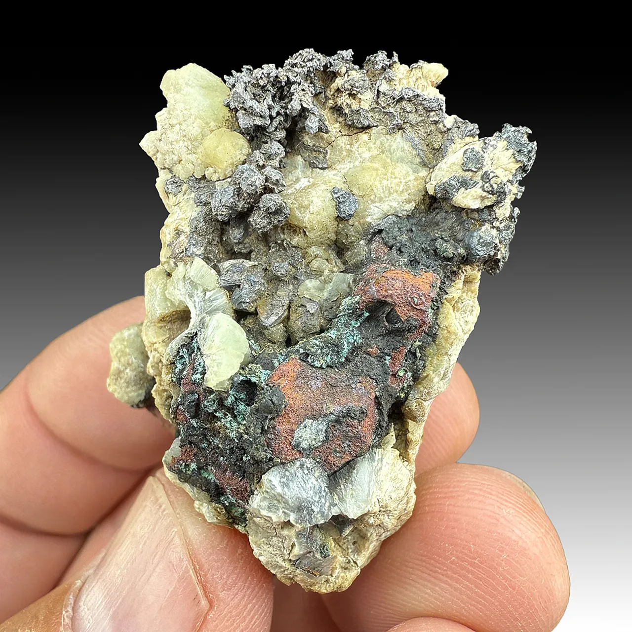 Silver with Prehnite, Copper - image 1
