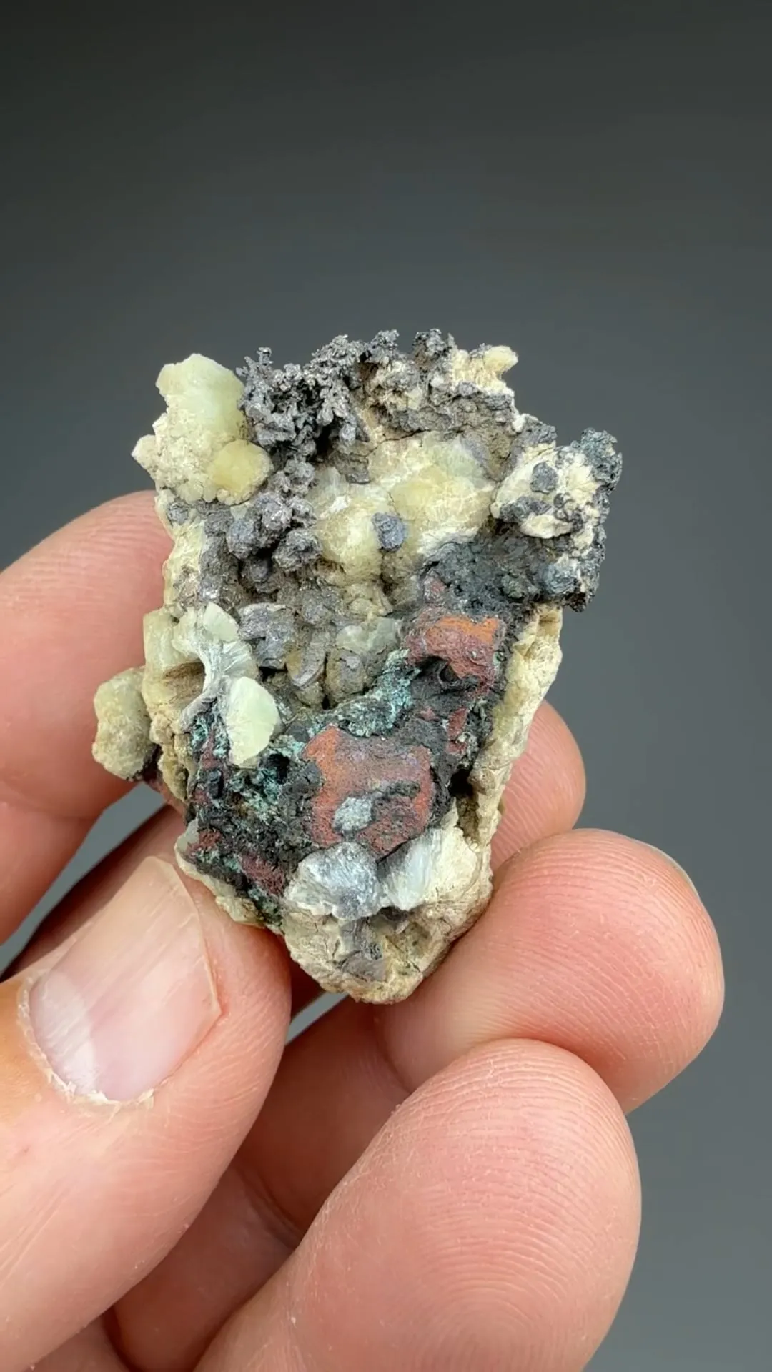 Silver with Prehnite, Copper - image 2