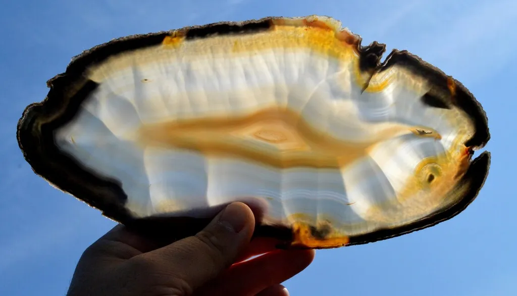 Slice - Agate 25 cm - 346 grams - Rio Grande do Sul, Brazil image
