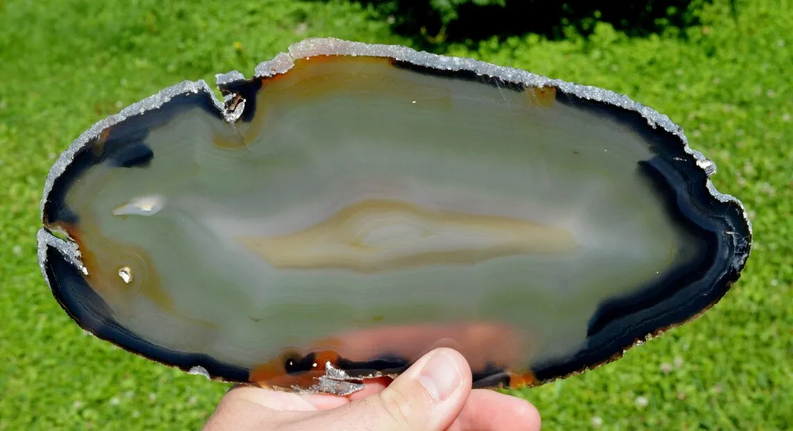 Slice - Agate 25 cm - 346 grams - Rio Grande do Sul, Brazil - image 3