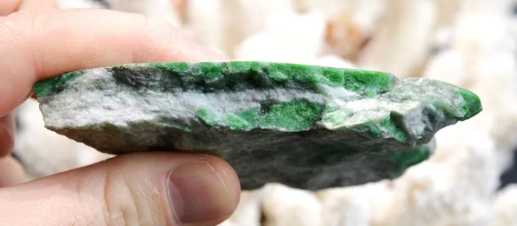 Slice - Jade Omphacite var. chrome omphacite 256 grams - Pellice Valley, Piedmont, Italy - image 3