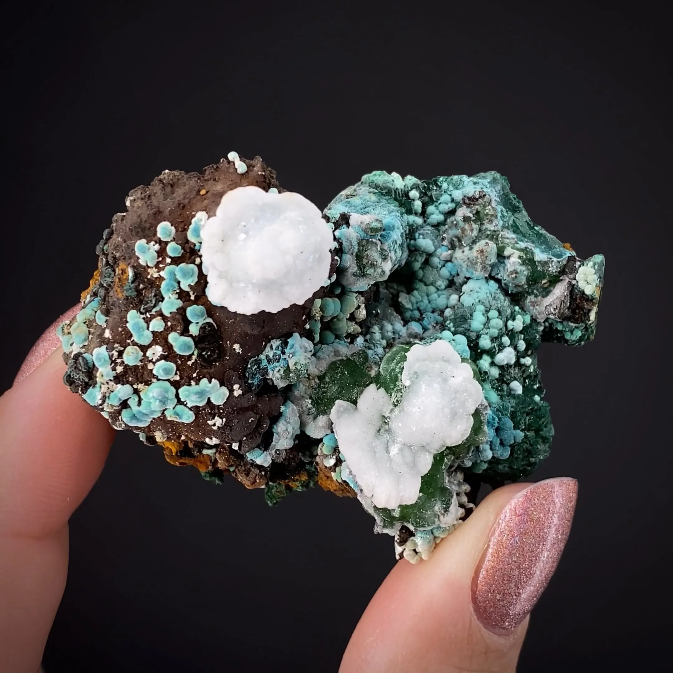 Smithsonite-Cu, Aurichalcite, Malachite ps. Azurite - image 1