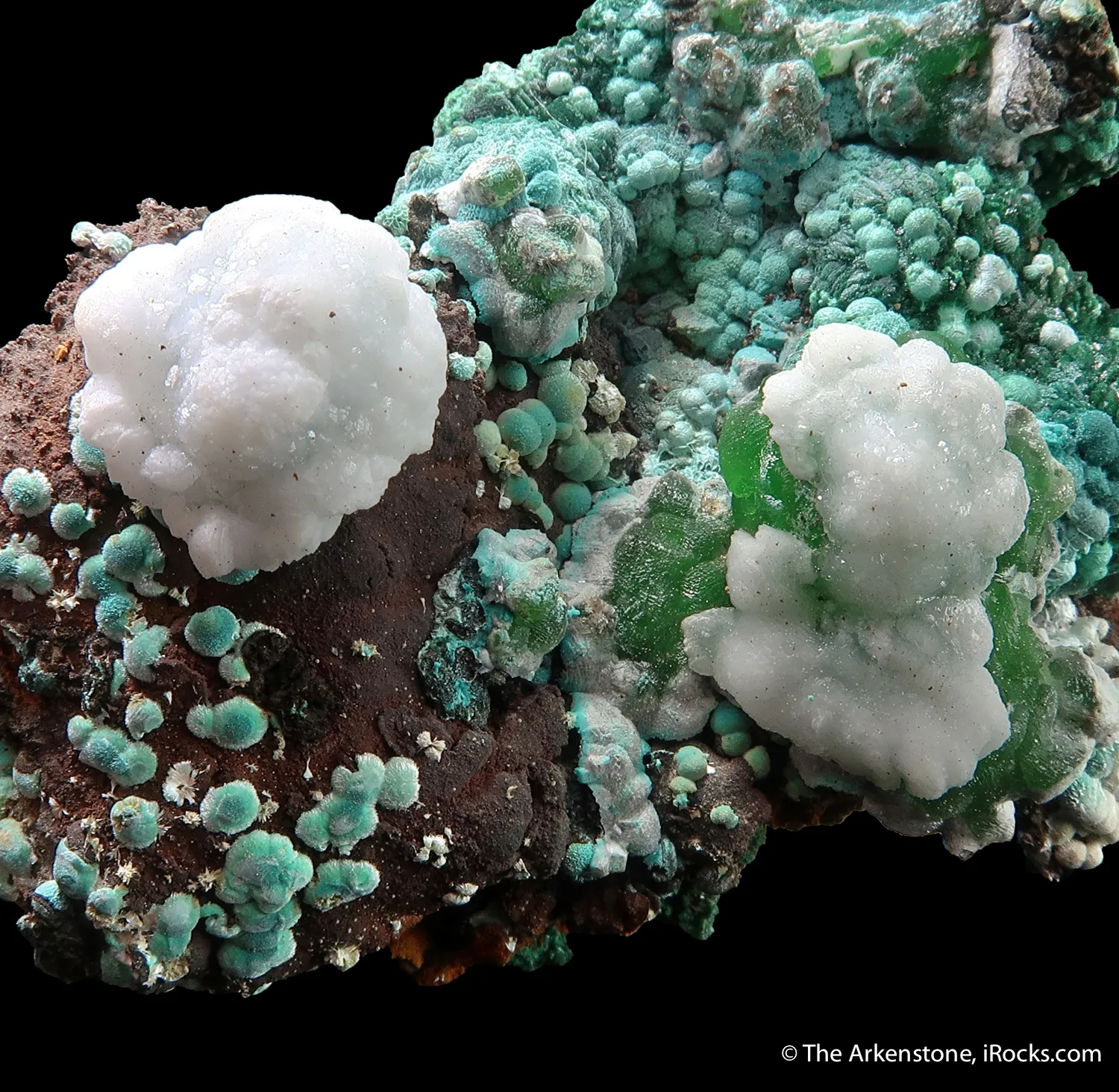 Smithsonite-Cu, Aurichalcite, Malachite ps. Azurite - image 3