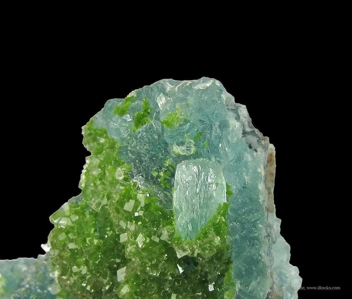 Smithsonite (Fluorescent) on Willemite (Fluorescent) - image 3