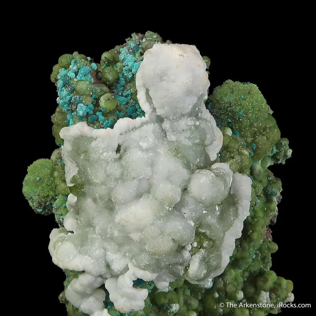 Smithsonite, Malachite ps. Azurite, Aurichalcite, Calcite image